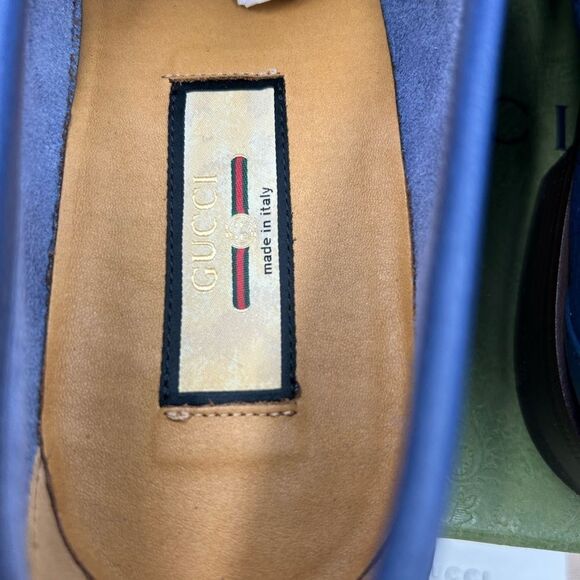 Men’s Gucci, leather web horse bit loafer size 8 fits 9  US maiden Italy - Picture 8 of 9